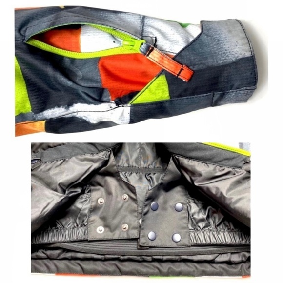 QUIKSILVER Mission Window Plaid 10K Ski Snowboarding Fit Jacket in Neon Green - Picture 6 of 8